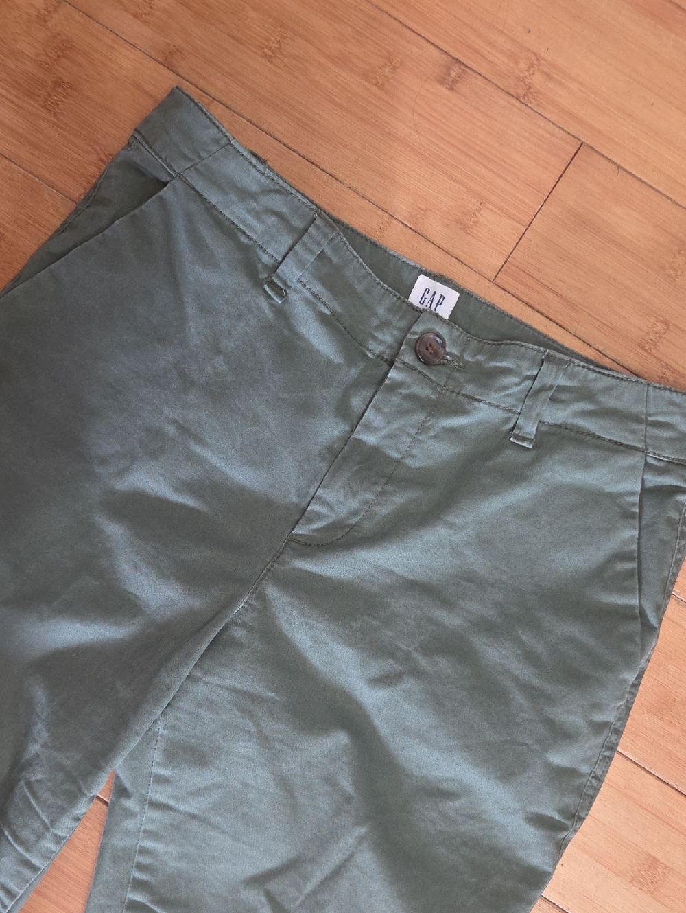 GAP Green Pants Sz 2 Girlfriend Chino - Picture 2 of 6
